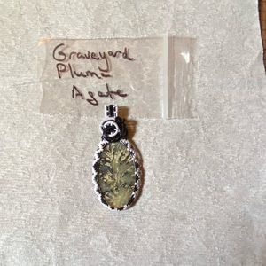 Graveyard Plume Agate Pendant